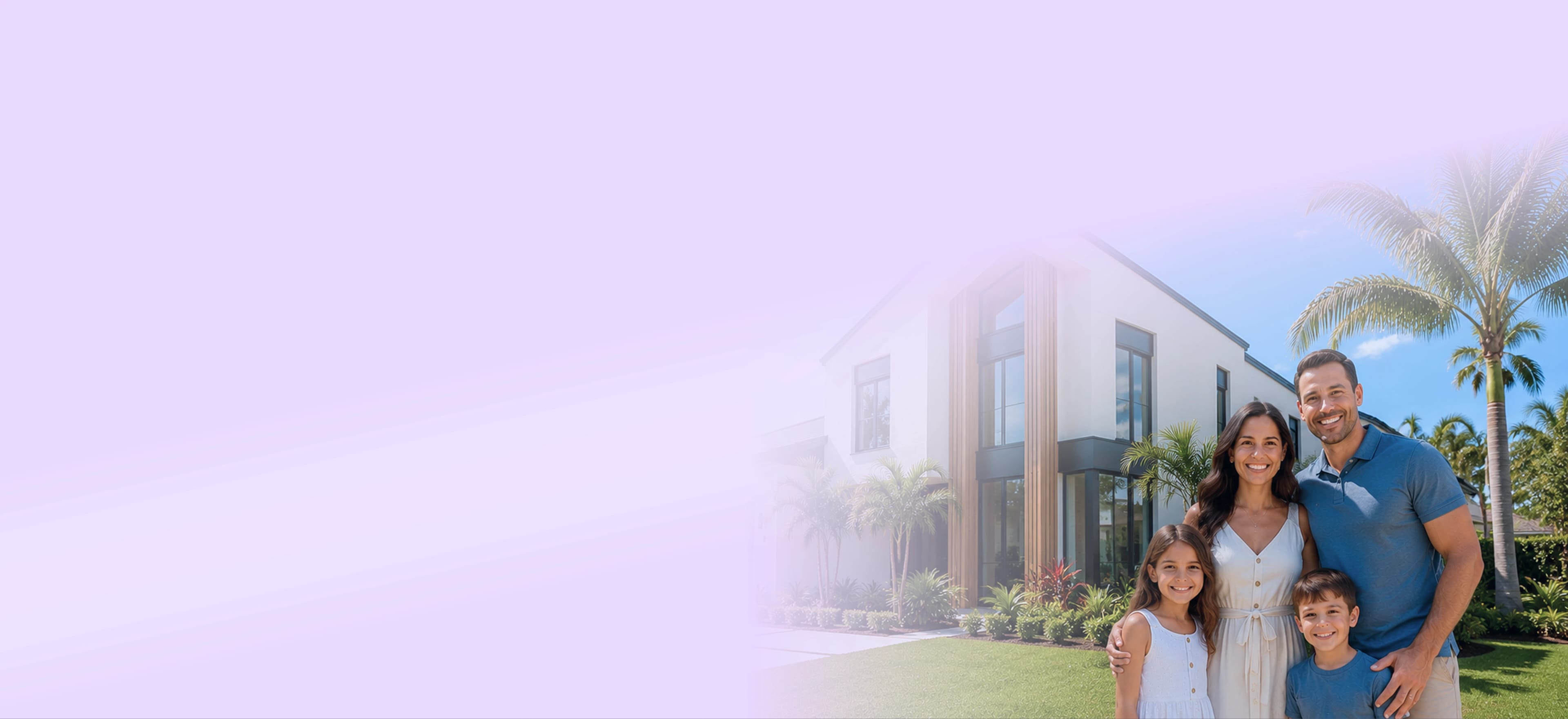Beautiful Florida luxury home with happy family